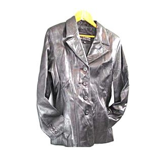 90s Black boyfriend Leather Jacket